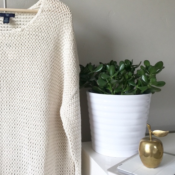 🍩 SOLD - GAP | Ivory Open-Knit Pullover Sweater - Picture 3 of 4