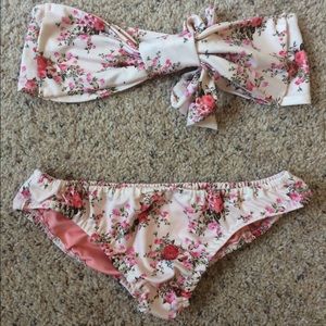 Bow floral bikini