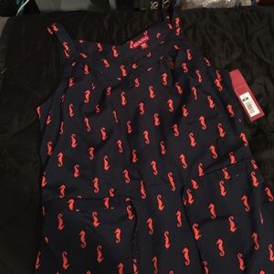 Hi-low seahorse print dress