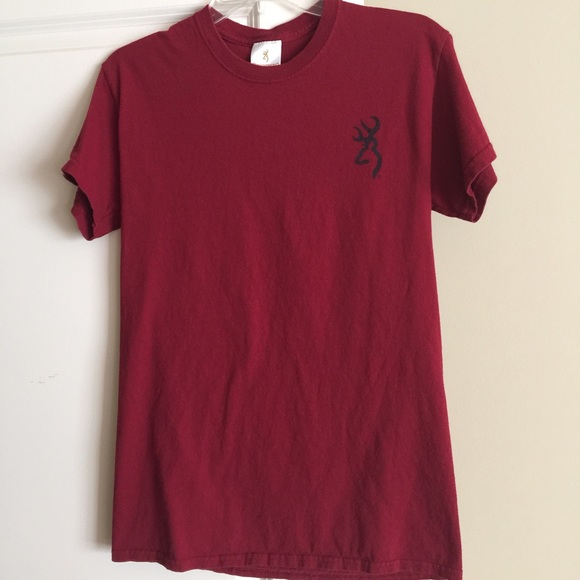 Browning Dark Red T Shirt Buck Logo Small