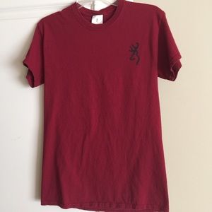 Browning Dark Red T Shirt Buck Logo Small