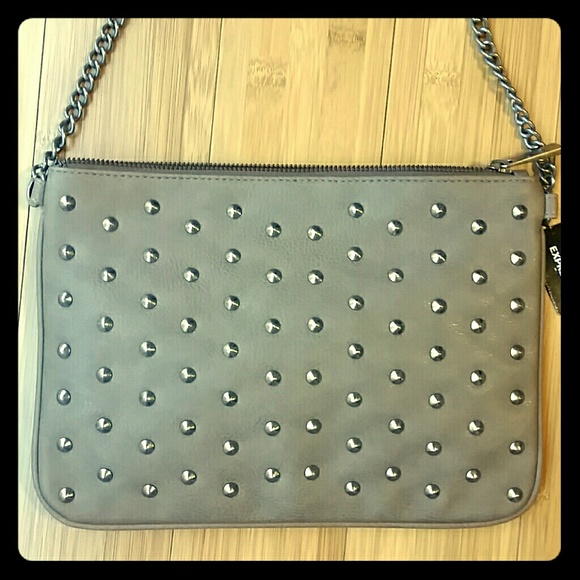 Express Handbags - Express studded taupe crossbody bag