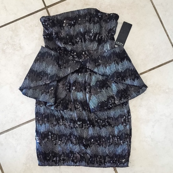 NWT Akira peplum sequin dress.