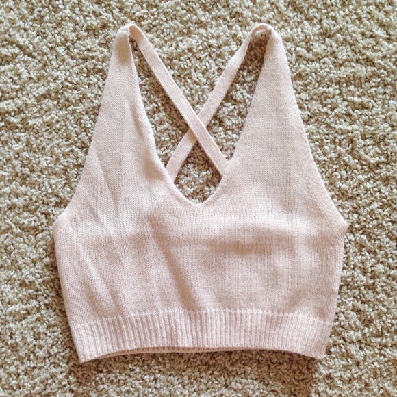 Tops - Dusty Pink Knit Crop Top