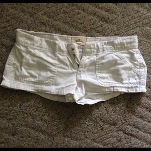 White hollister short shorts