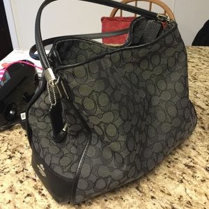 Gorgeous leather and canvas Coach bag!!