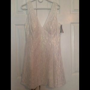 Iridescent White Jacquard Dress