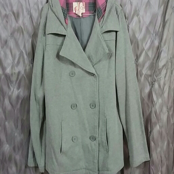 Bundle peacoat, belt, blue eyeshadow top