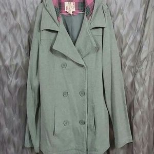 Bundle peacoat, belt, blue eyeshadow top