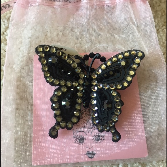 Tarina Tarantino hematite butterfly ring - Picture 1 of 1