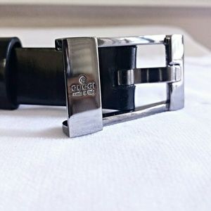 Gucci slim black leather belt 26"65cm Women's $295