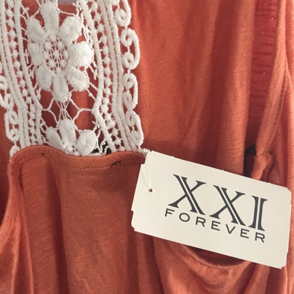 Lace back orange tank top - Picture 2 of 3