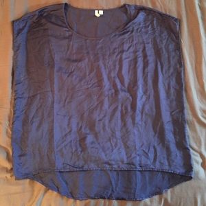 Dark Periwinkle Silky Boxy Top