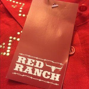 Women's red ranch long sleeve
