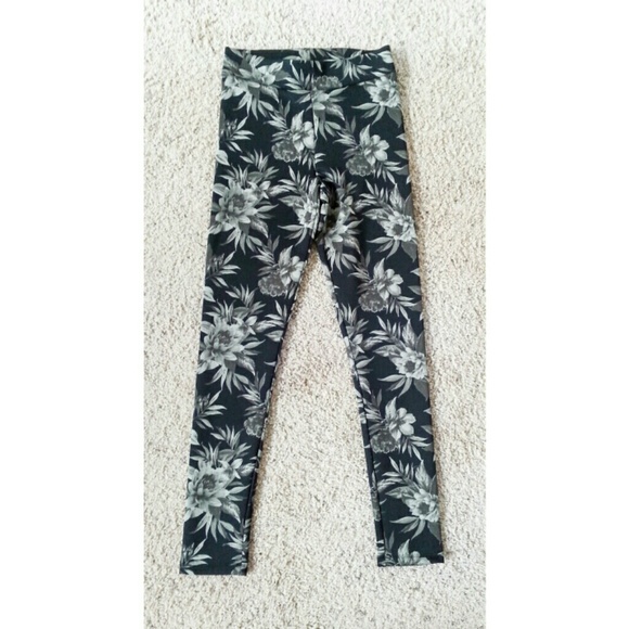 Green Floral Neoprene Style Leggings