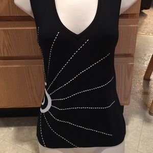 Cache black nylon/rayon top sz.m