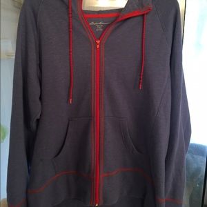 Light blue and red jacket