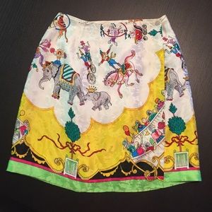 Silk circus in paradise wrap skirt