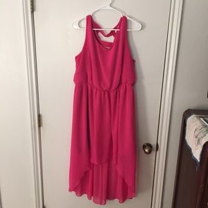 Hot Pink High-Lo Sleeveless Dress