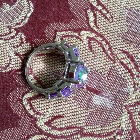 Rainbow Topaz and Amethyst 925 SS - Picture 2 of 3