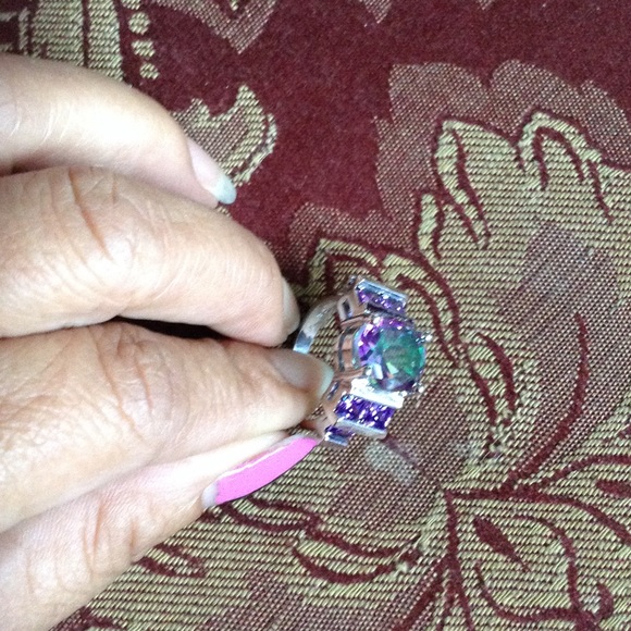 Rainbow Topaz and Amethyst 925 SS - Picture 3 of 3