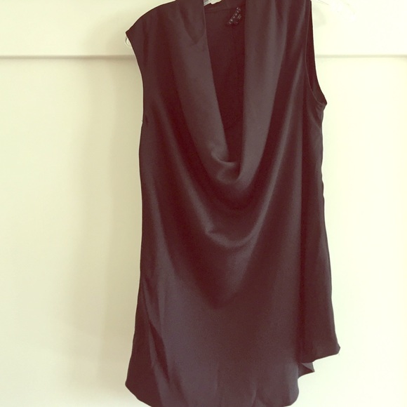 Theory black cowl neck blouse