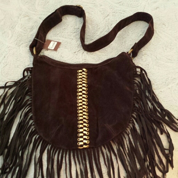 NWT Forever21 Brown Boho Hobo Fringe Purse