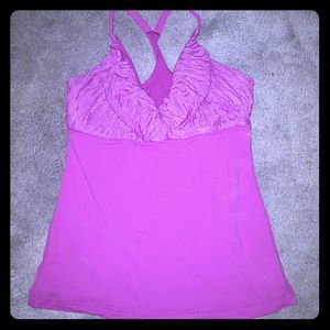 Lululemon ruched fushia tank
