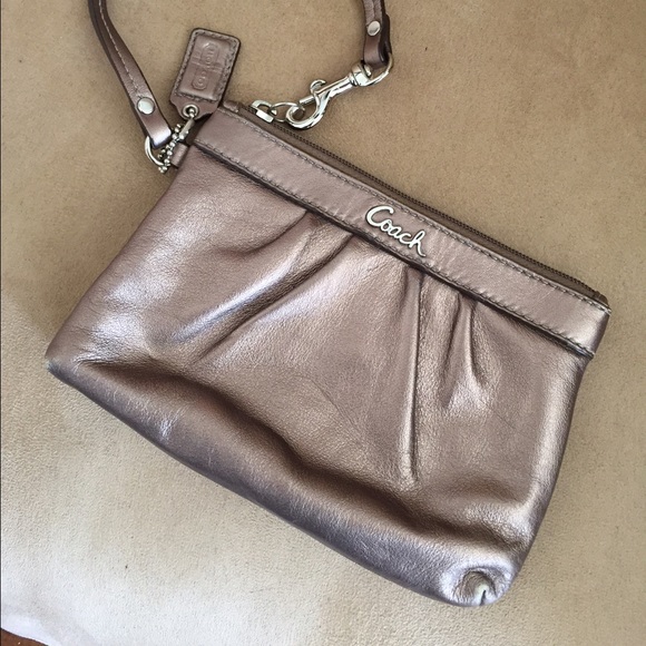 Leather COACH wristlet