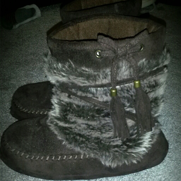 🔴Brown fur booties