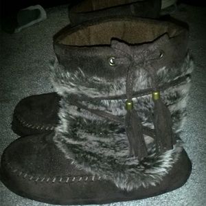 🔴Brown fur booties