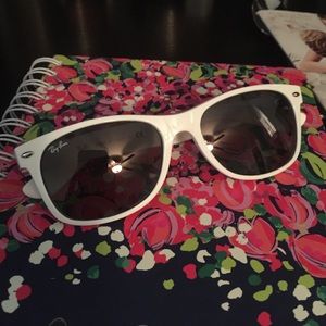 WHITE RAY BANS with case!