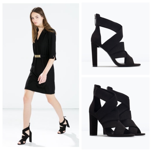 Zara Shoes - Zara Faux Suede High Heel Sandals