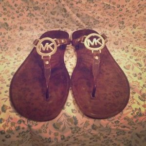 Popular brown/clear jelly Michael Kors sandals!!