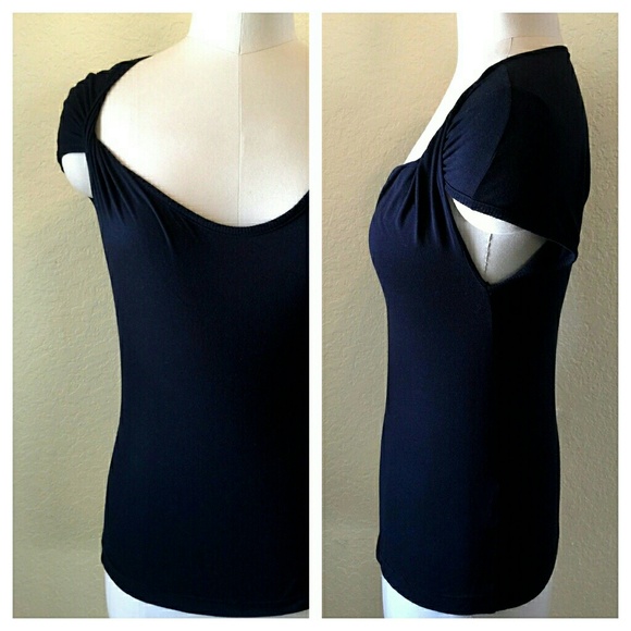 Dries Van Noten Tops - Dries Van Noten Twist Cap Sleeve Scoop Neck Top