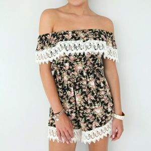 LF floral off-shoulder romper