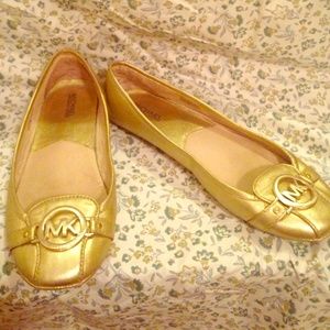 Gold metallic Michael Kors loafers! Very popular!!
