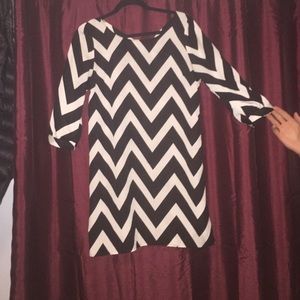 Black and white geometric dress
