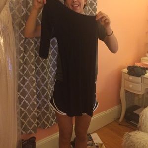 One sleeve, black, bodycon Bebe dress