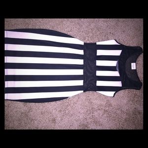 Black and white Striped Bodycon dress