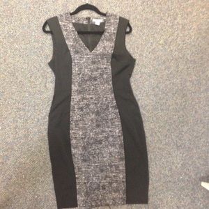 Sleek V neck pencil dress