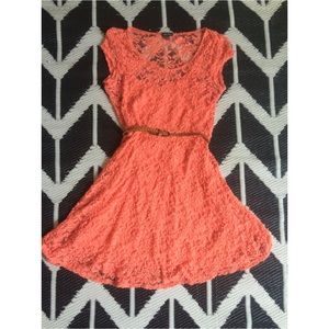 coral colored dress // SOLD