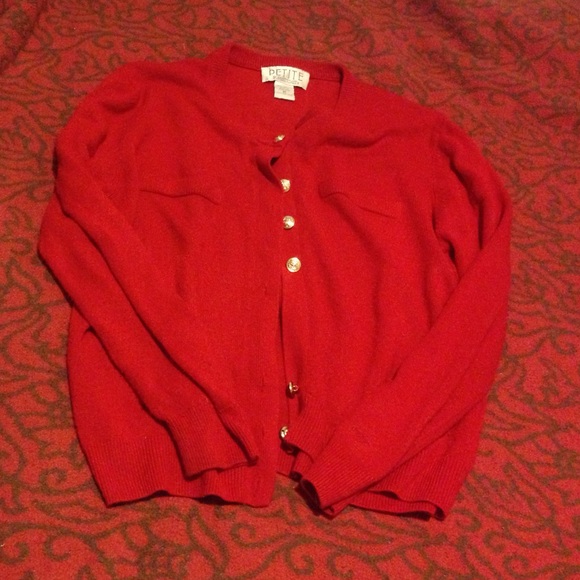 Red cardigan