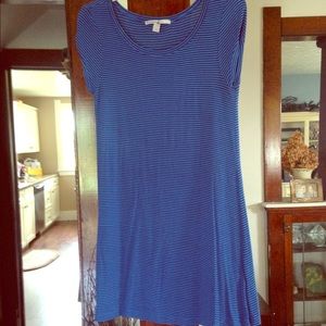 Black & blue striped tshirt dress
