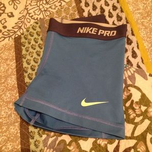 Blue Nike Pro Shorts