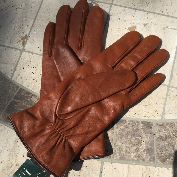 Ralph Lauren tan leather gloves ✨ - Picture 2 of 3