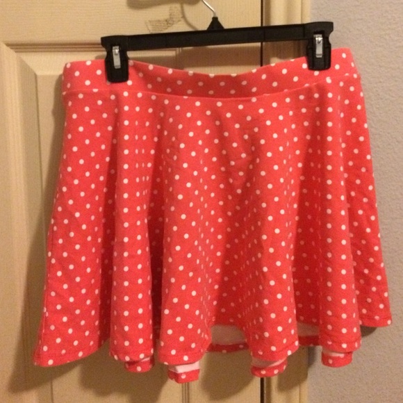 Pink polka dot skirt