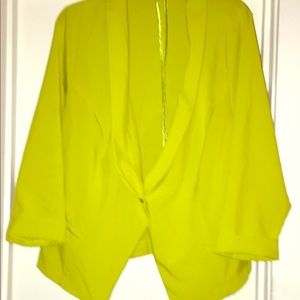 Lime green blazer.