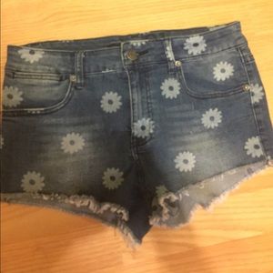 Floral jean shorts