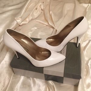 White Spanish Leather High Heels